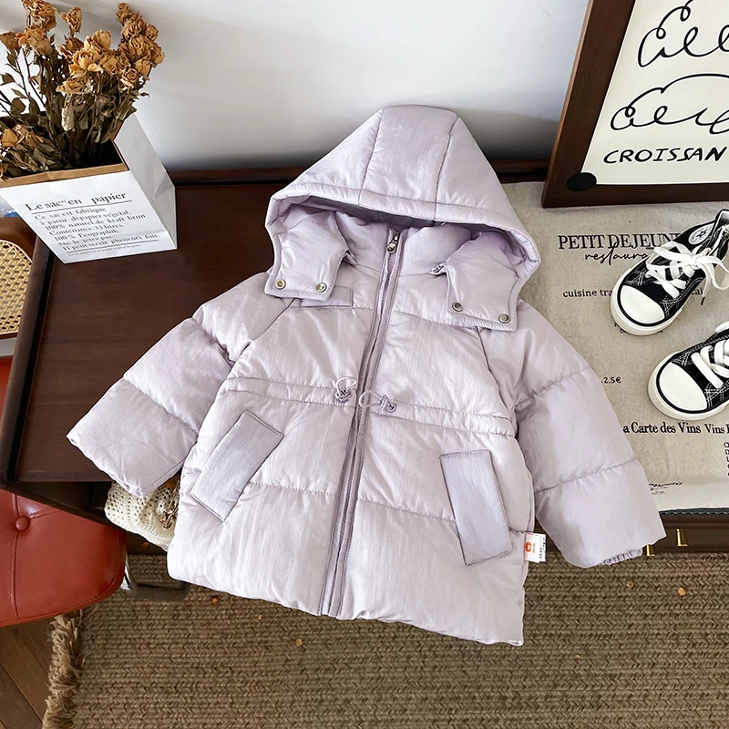 【现货】DW246935冬季新款儿童羽绒服宝宝连帽外套90白鸭绒保暖防寒