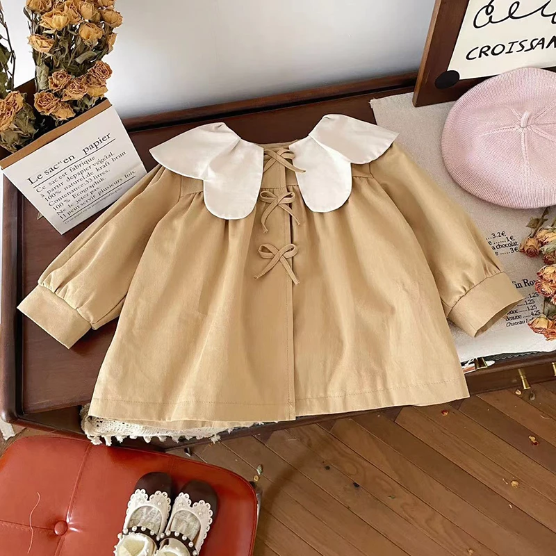 【现货】ZD24Q012春秋新款儿童外套女童风衣宝宝气质夹克衫