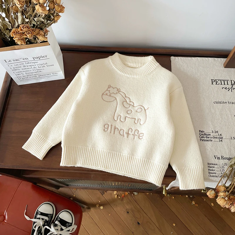 【现货】QY248262秋冬新款儿童毛衣宝宝百搭卡通针织衫保暖舒适