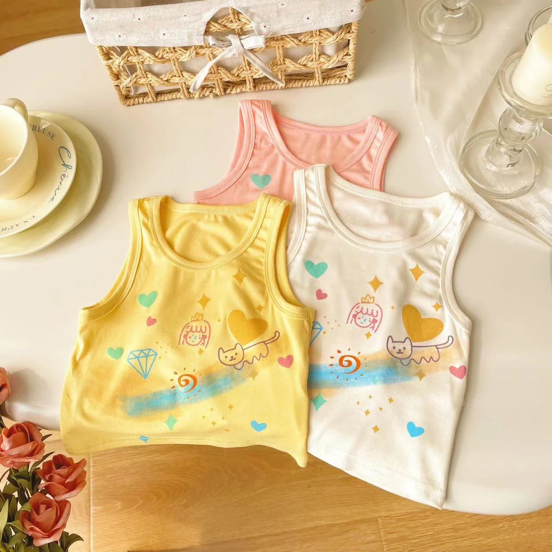 【现货】XY245515夏季新款儿童背心女童百搭无袖上衣打底清凉夏款