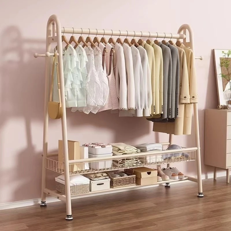 衣帽架落地式落地家用阳台可移动多功能收纳简易收纳晾衣架子房间