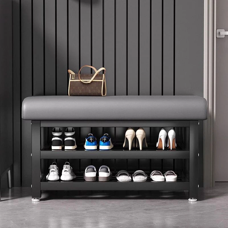 换鞋凳家用门口可坐式穿鞋凳进门凳入户鞋柜坐凳一体软包坐垫鞋架