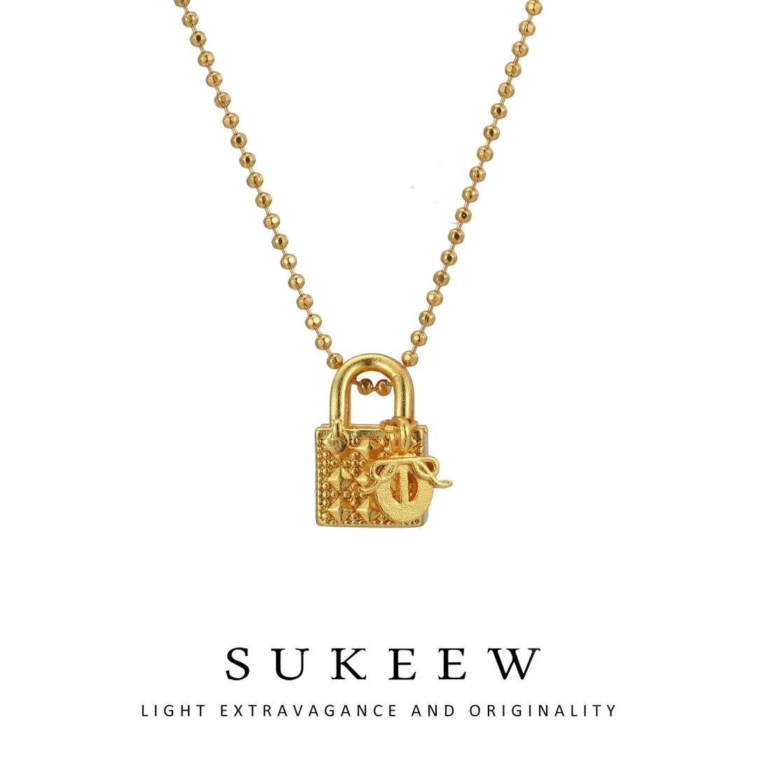 SUKEEW/酥可 铜合金项链 提包时尚小众优雅项链121505五金女孩