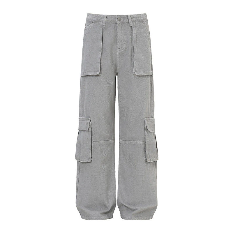 时尚工装裤男女同款中性风休闲直筒裤子