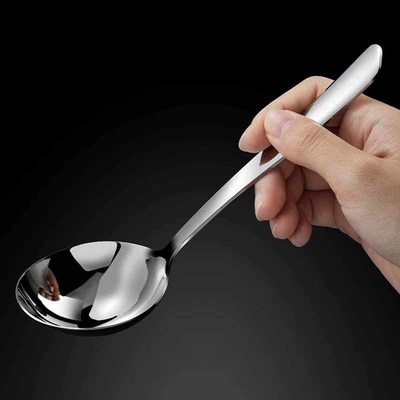 (大口喝汤勺)有质感加长加宽加厚柄身无死角耐冲洗实用汤勺W