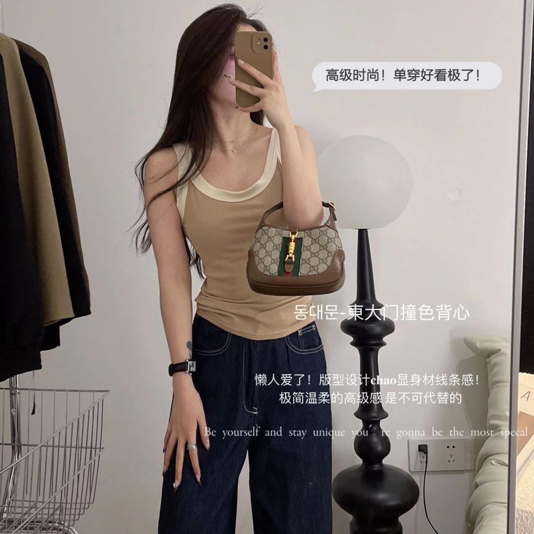 夏季百搭亲肤打底吊带时尚亲肤显身材小众极简修身温柔设计感背心