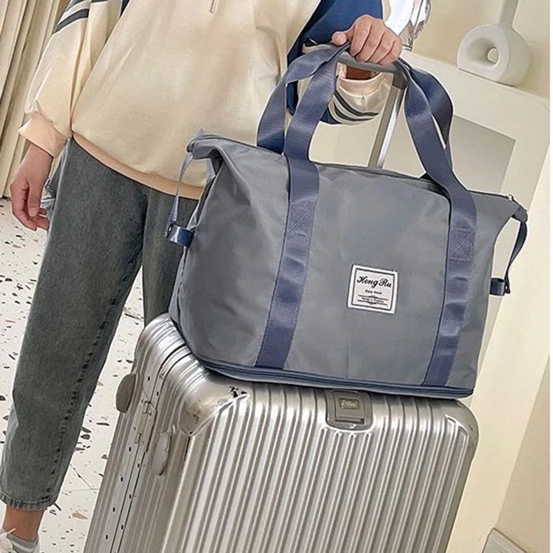 （日式多功能旅行包）大容量可套拉杆箱短途手提健身包出差行李袋Z