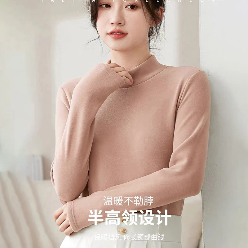 （品质订单） 双面加厚保暖衣长袖网红时尚半高领保暖温暖秋冬N