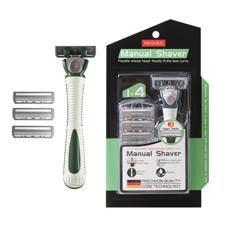 （手动剃须刀 ）经典款三层渐进式刀片手动剃须刀老式刮胡刀R