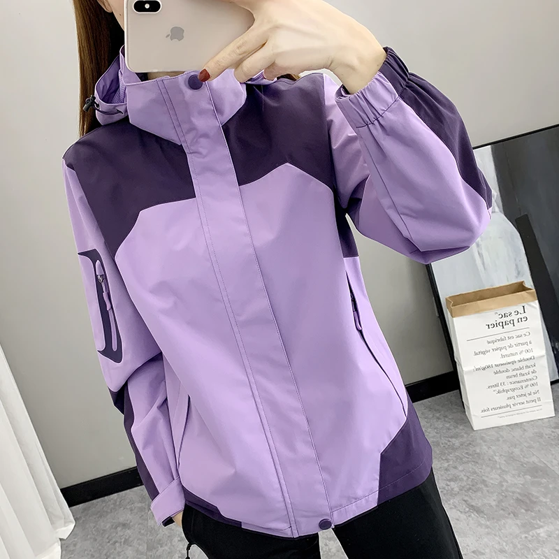 冲锋衣外套女春秋防风防水2025新款定制潮牌透气单层薄款登山风衣