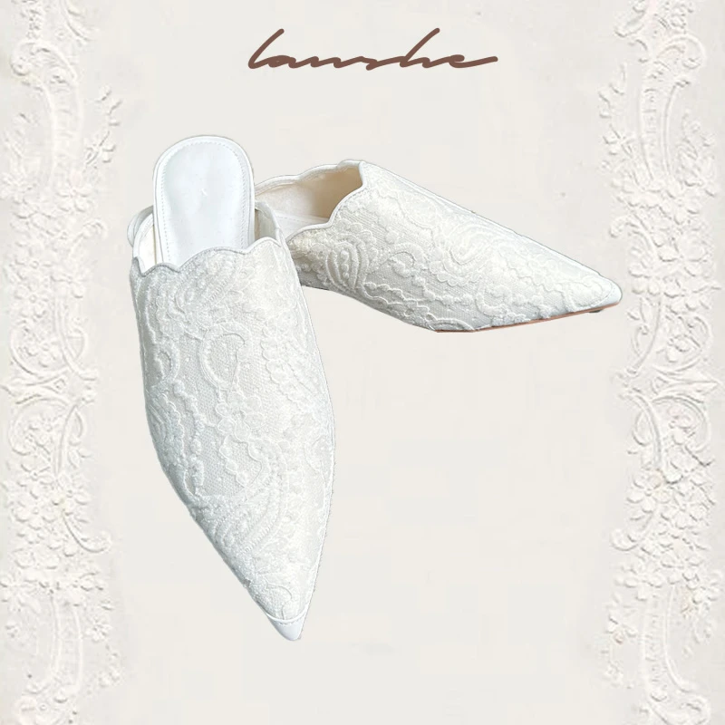 【繁花梦】Lanshe阑舍·定制蕾丝小羊皮平底鞋