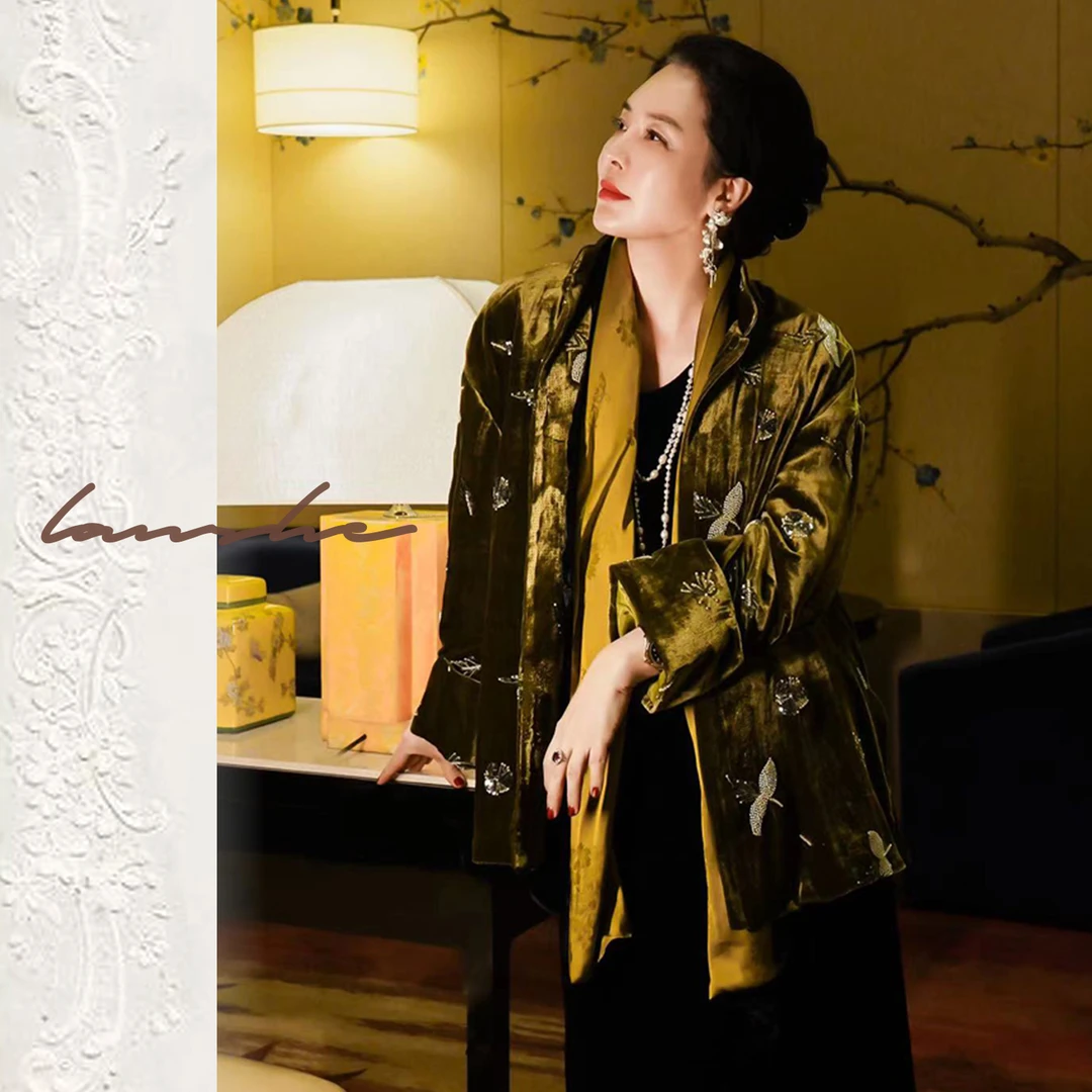 【春光明媚】Lanshe阑舍·高订桑蚕丝丝绒订珠珠片外套