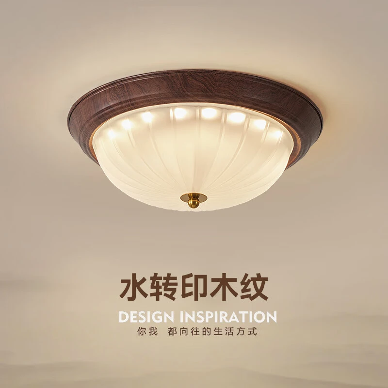高级感美式复古卧室吸顶灯北欧主卧餐厅书房灯2024年新中山灯具