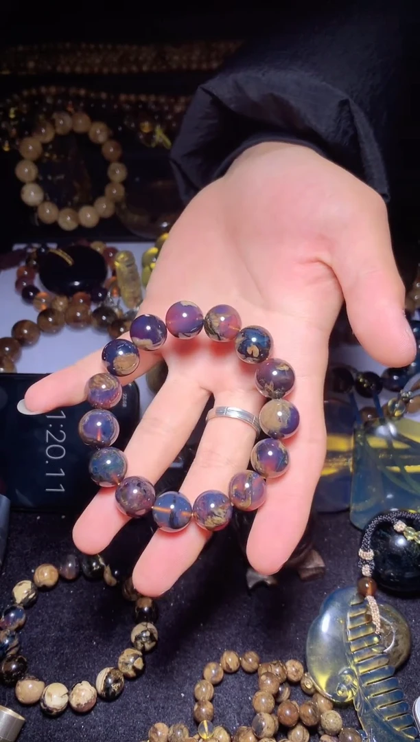 【闪购商品】琥珀珠宝奇石未镶嵌手串14mm+