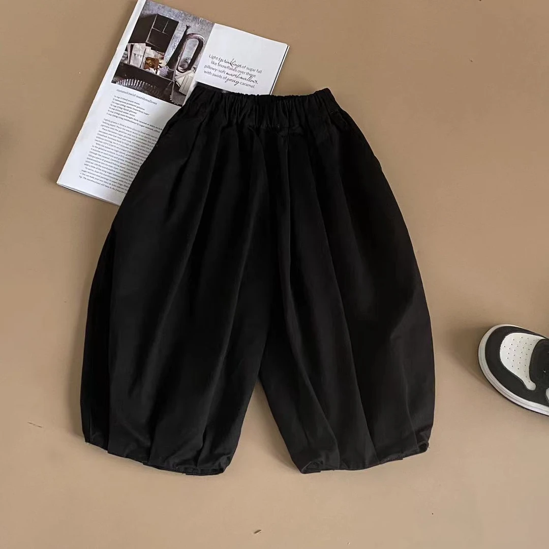 2024年秋季新款儿童潮流长裤百搭裤子宽松时尚洋气20066黑色裤子