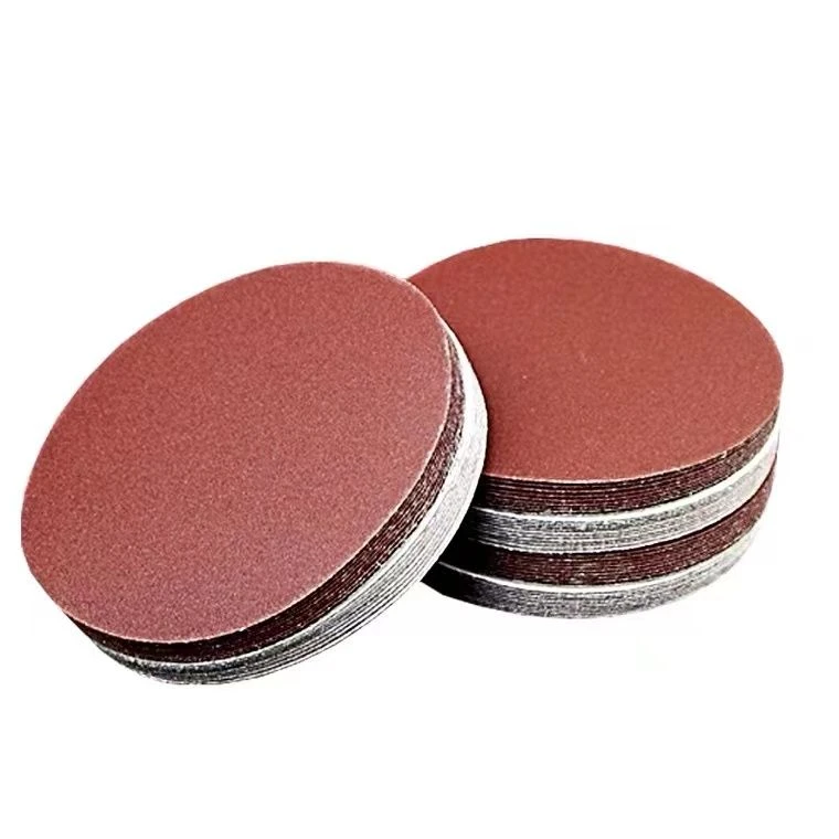 4寸砂纸植绒木工墙面打磨机抛光圆形吸盘背绒自粘式角磨机打磨片