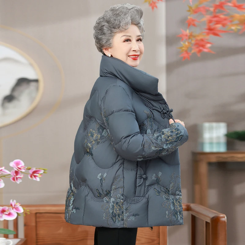 恒源祥Fazeya奶奶羽绒服短款中老年人女加厚太太保暖妈妈冬装外套