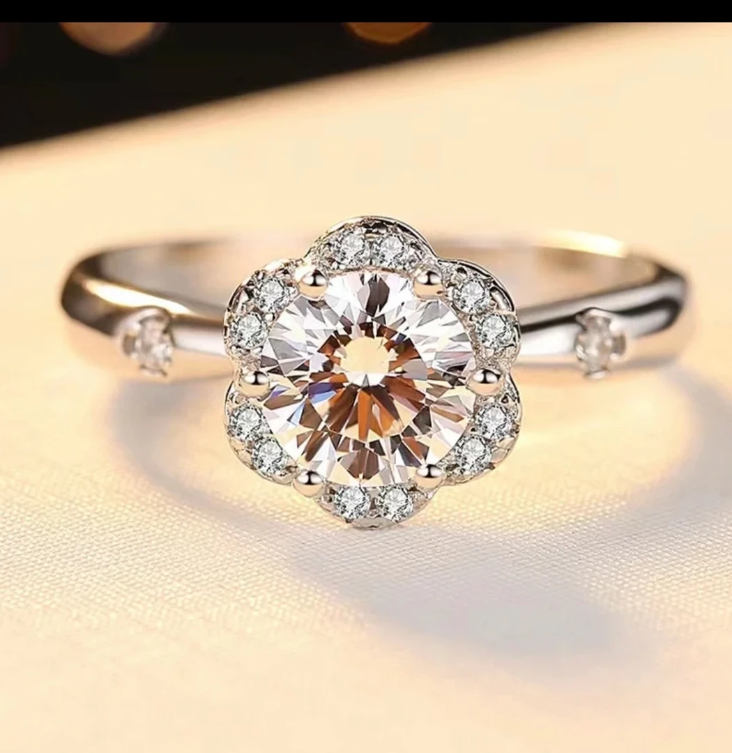 925银莫桑石戒指 【花季】0.3ct气质精致百搭女戒时尚轻奢