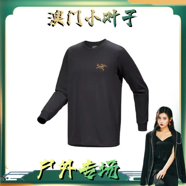 Arcteryx始祖鸟 Multi Bird Logo Ls 字母Logo长袖T恤 男款YZ