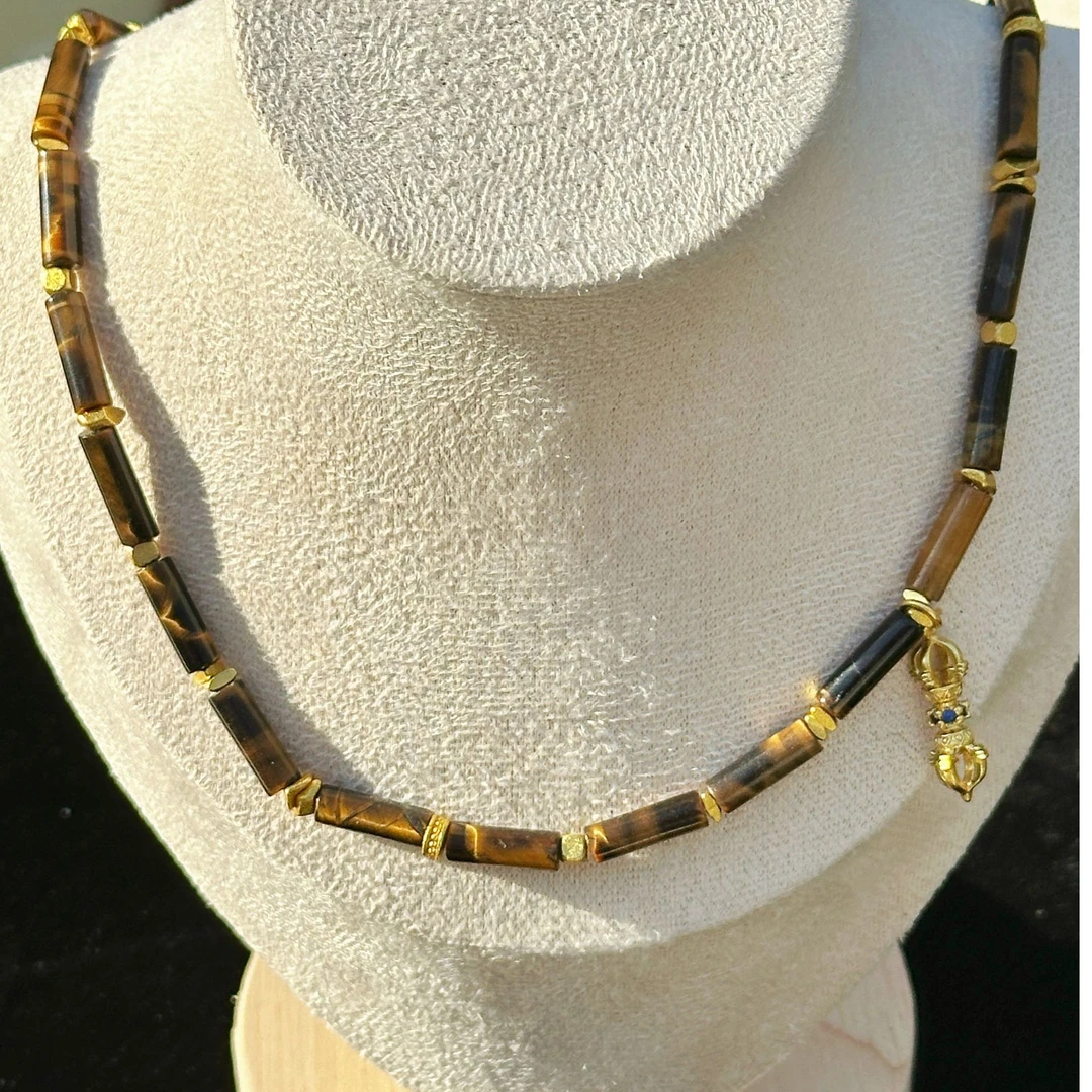 合金石英石项链 故不忧||虎眼石