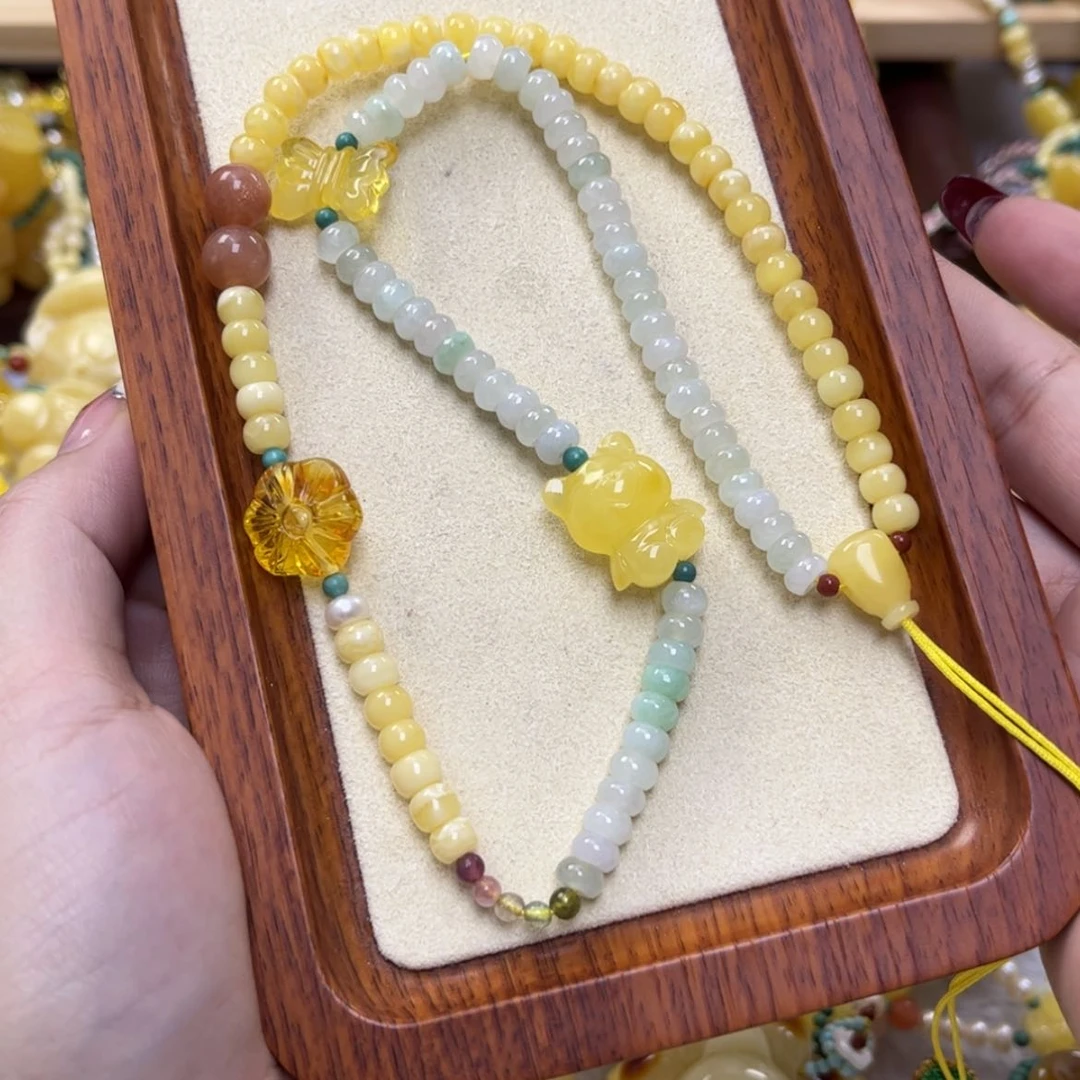【闪购商品】琥珀颈饰未镶嵌可****啊