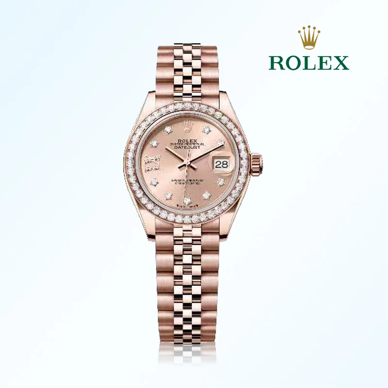 99新 Rolex/劳力士 女装日志玫瑰金带钻/28mm/公342300名表