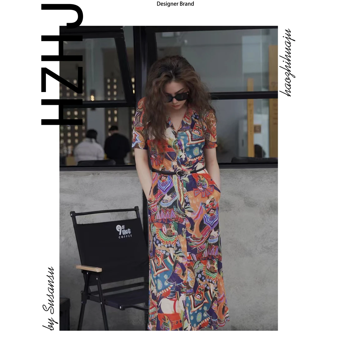 /HZHJ/赫本风西装领龙兽经典小洋裙显白显瘦气质高端785时尚