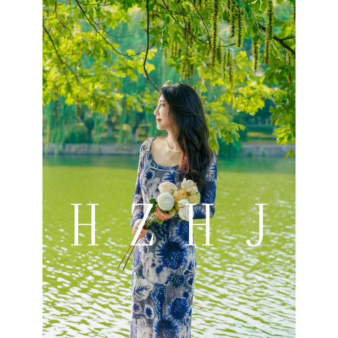 HZHJ原创设计师款 深蓝湖畔之梦 套装 显白显瘦高级洋气秀款670