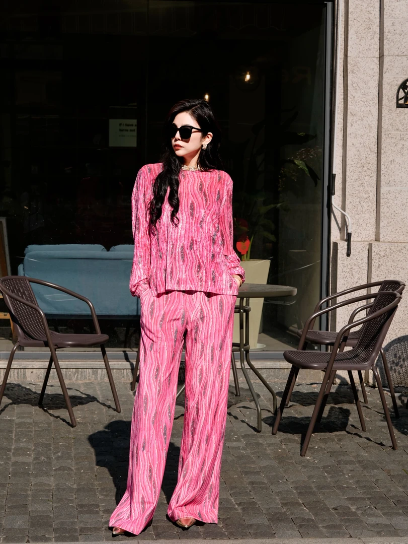 HZHJ新款福利！粉洲之舞 套装裤气质高贵时尚轻奢长袖 1282