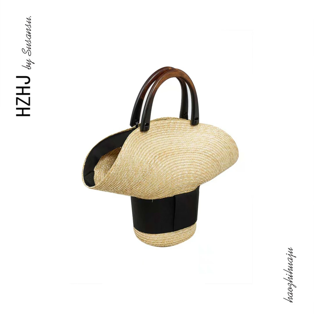 HZHJ周边 草帽编织手提包包 时尚百搭草编002