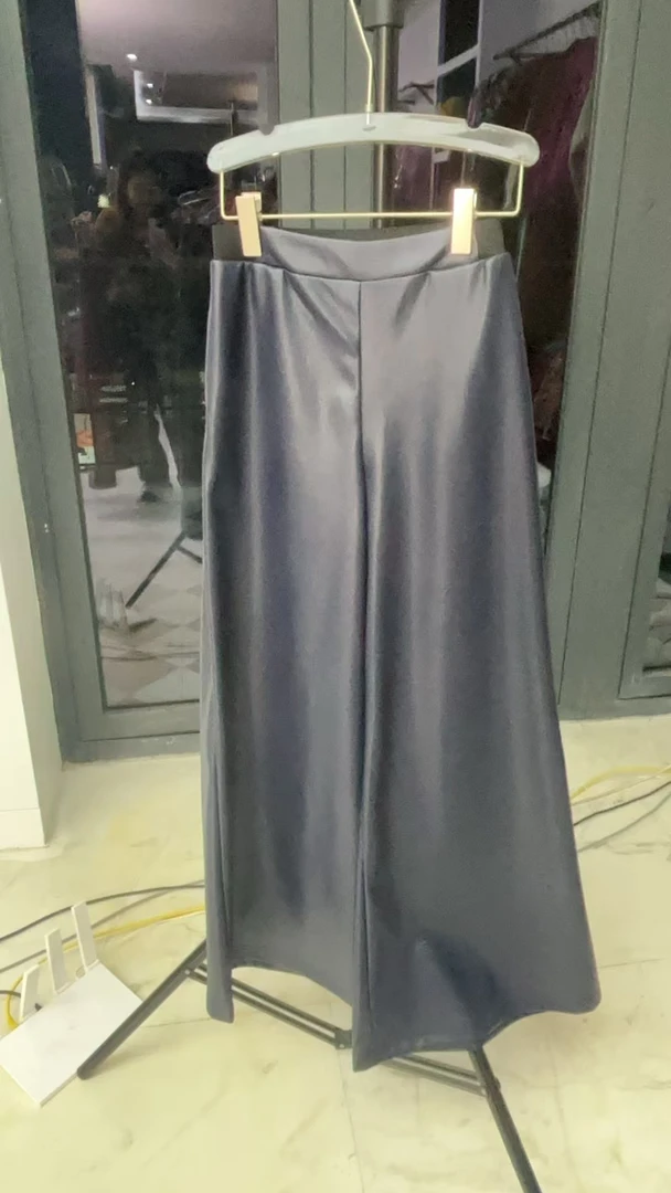 HZHJ设计师款 藏青色皮裤 透气舒适复古气质时尚文艺 1276