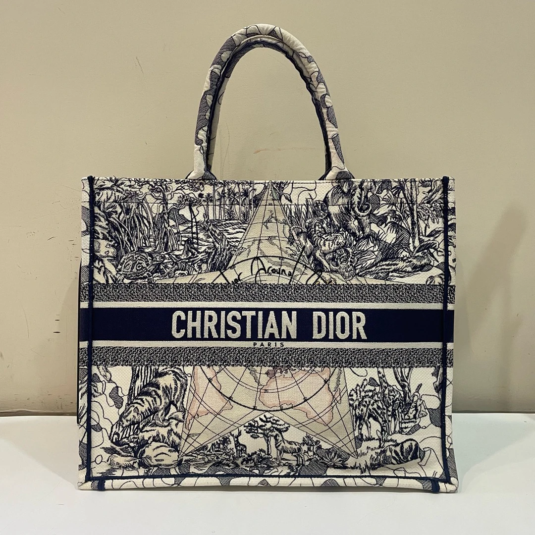 95新 DIOR/迪奥 【蔡包紫】老花五角星大号托特