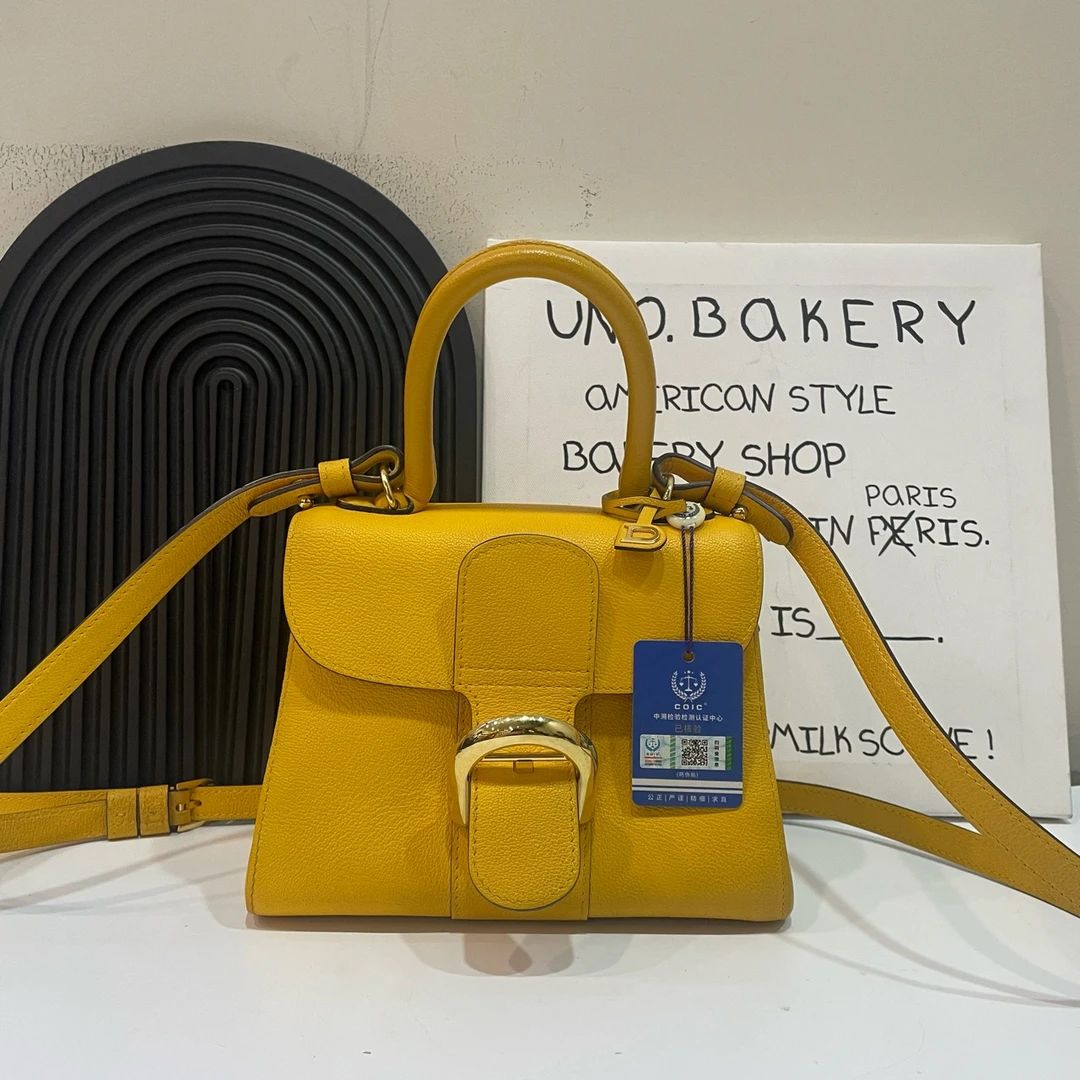 95新 Delvaux/德尔沃 【蔡包紫】柠檬黄brillant mini
