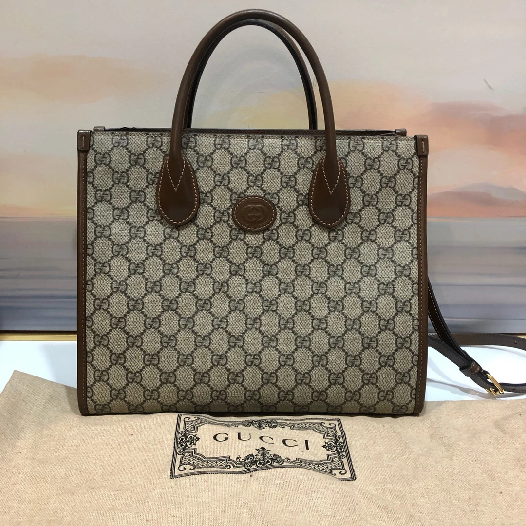 95新 GUCCI/古驰 【蔡包紫】98新古驰老花托特包5763253