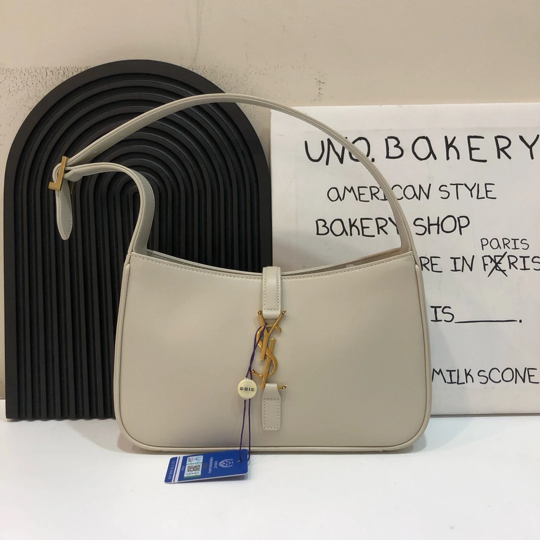 95新 YSL/圣罗兰 【蔡包紫】白金hobo腋下包
