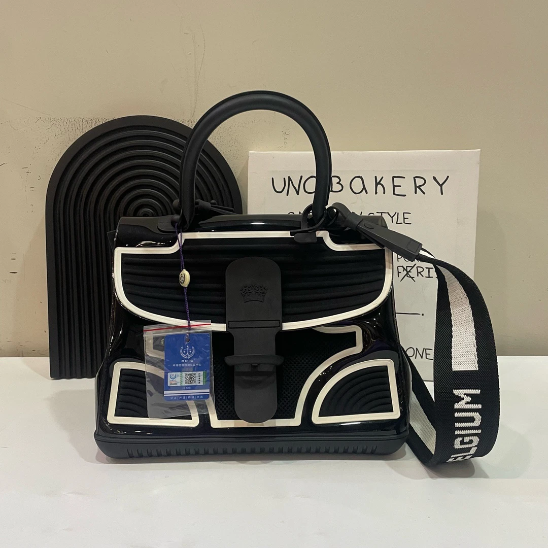 95新 Delvaux/德尔沃 【蔡包紫】黑白拼色德尔沃