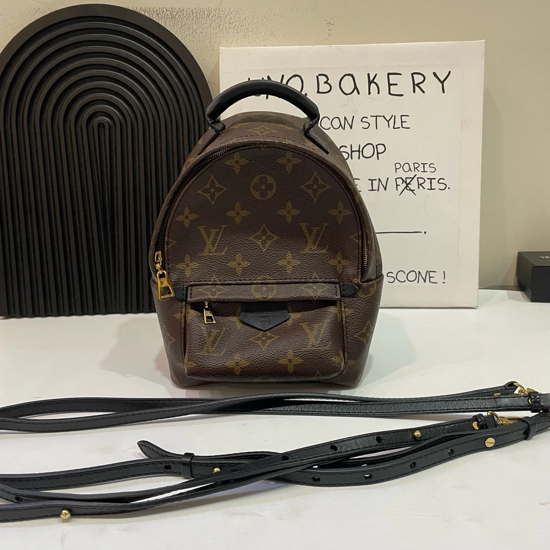 95新 LouisVuitton/路易威登 【蔡包紫】老花双肩包mini