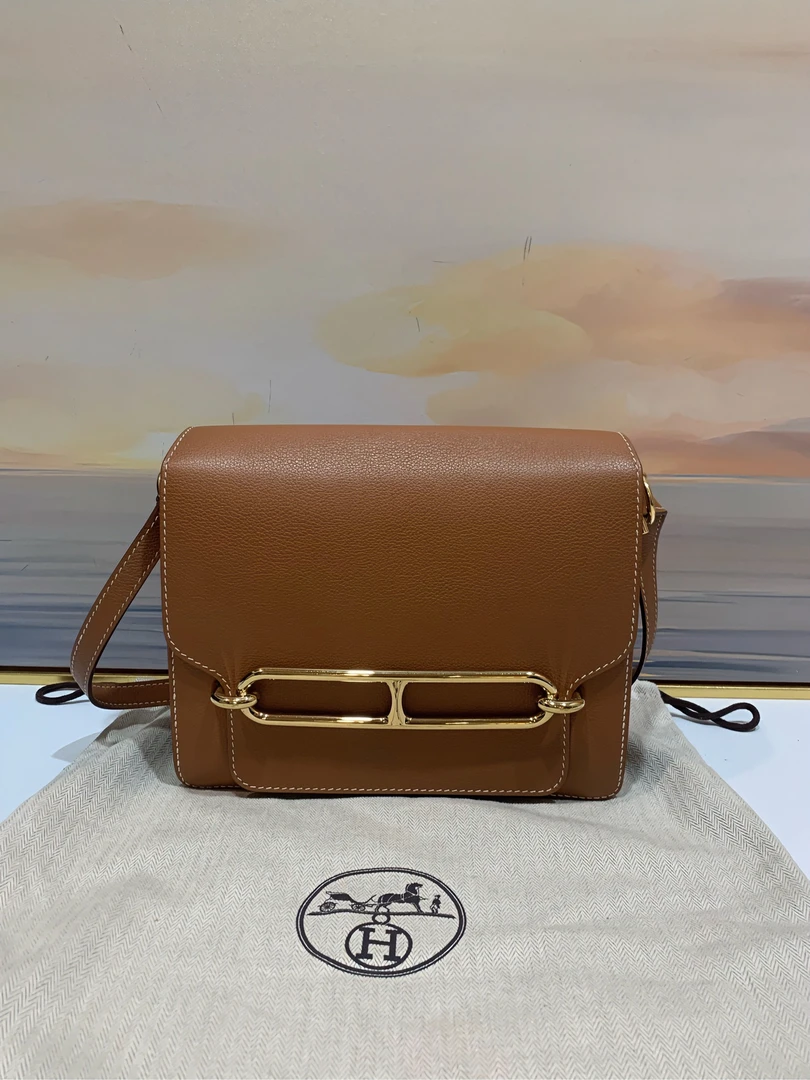 95新 Hermes/爱马仕 【蔡包紫】roulis23金扣猪鼻子单肩包