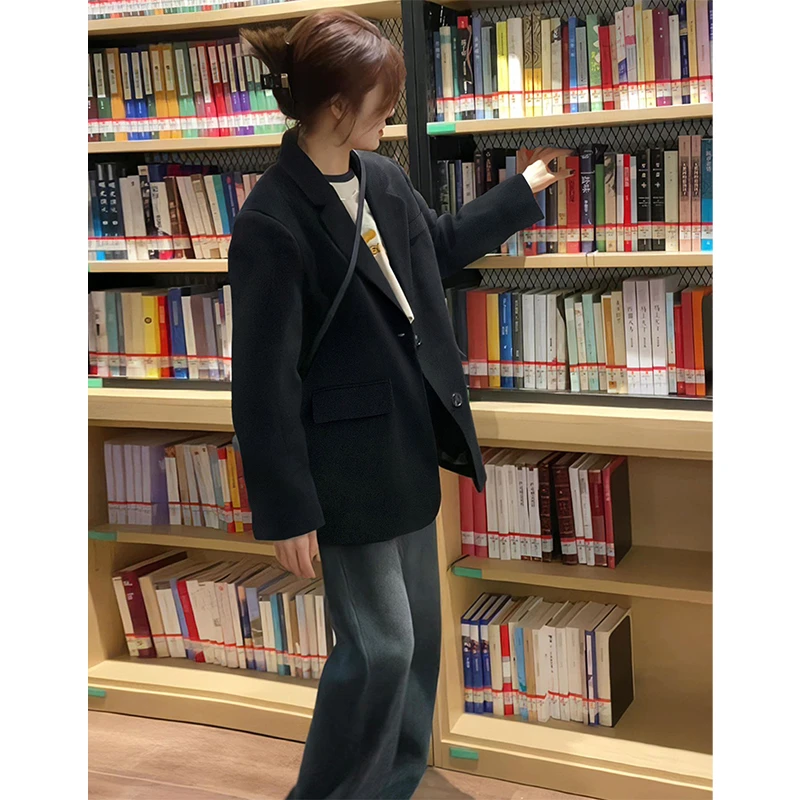 黑色西装外套女小个子2025春秋短款高级感炸街韩版休闲显瘦西服新
