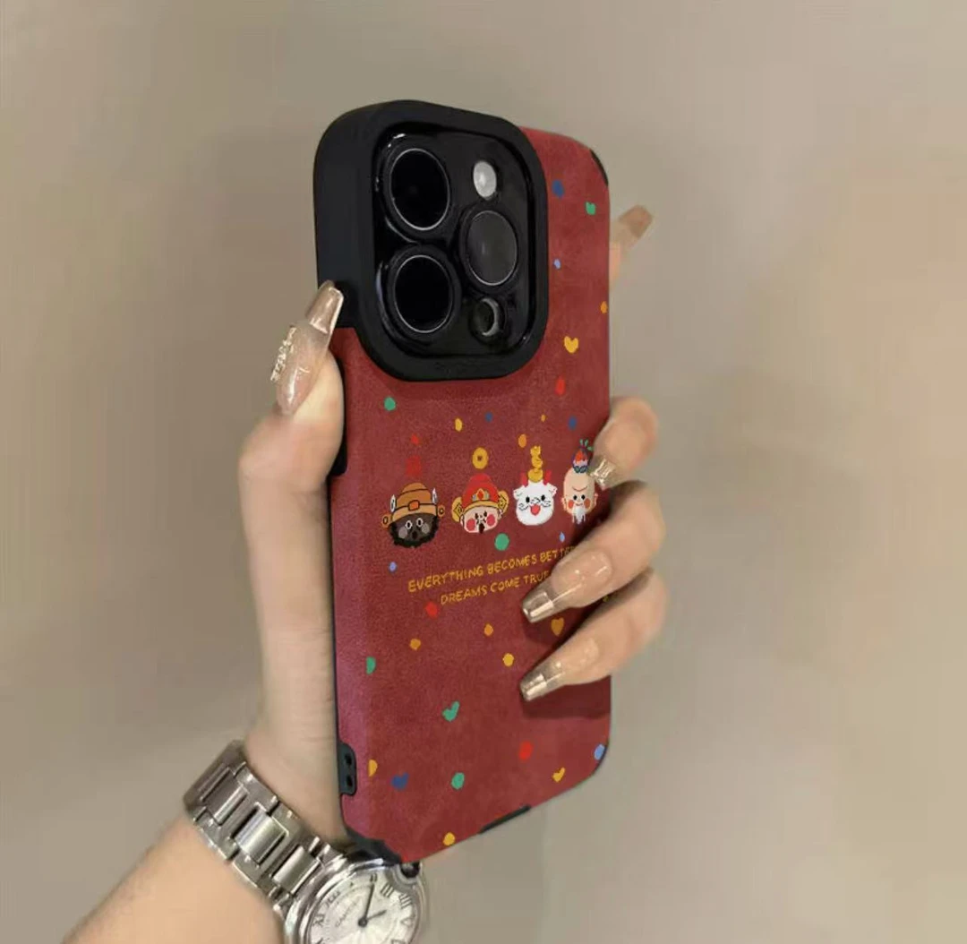 爱心财神头像适用苹果16pro手机壳个性华为荣耀小米14羊巴皮VIVO