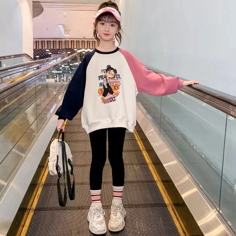 女童秋季卫衣2023新款韩版儿童时髦休闲衣服春秋女孩洋气网红上衣