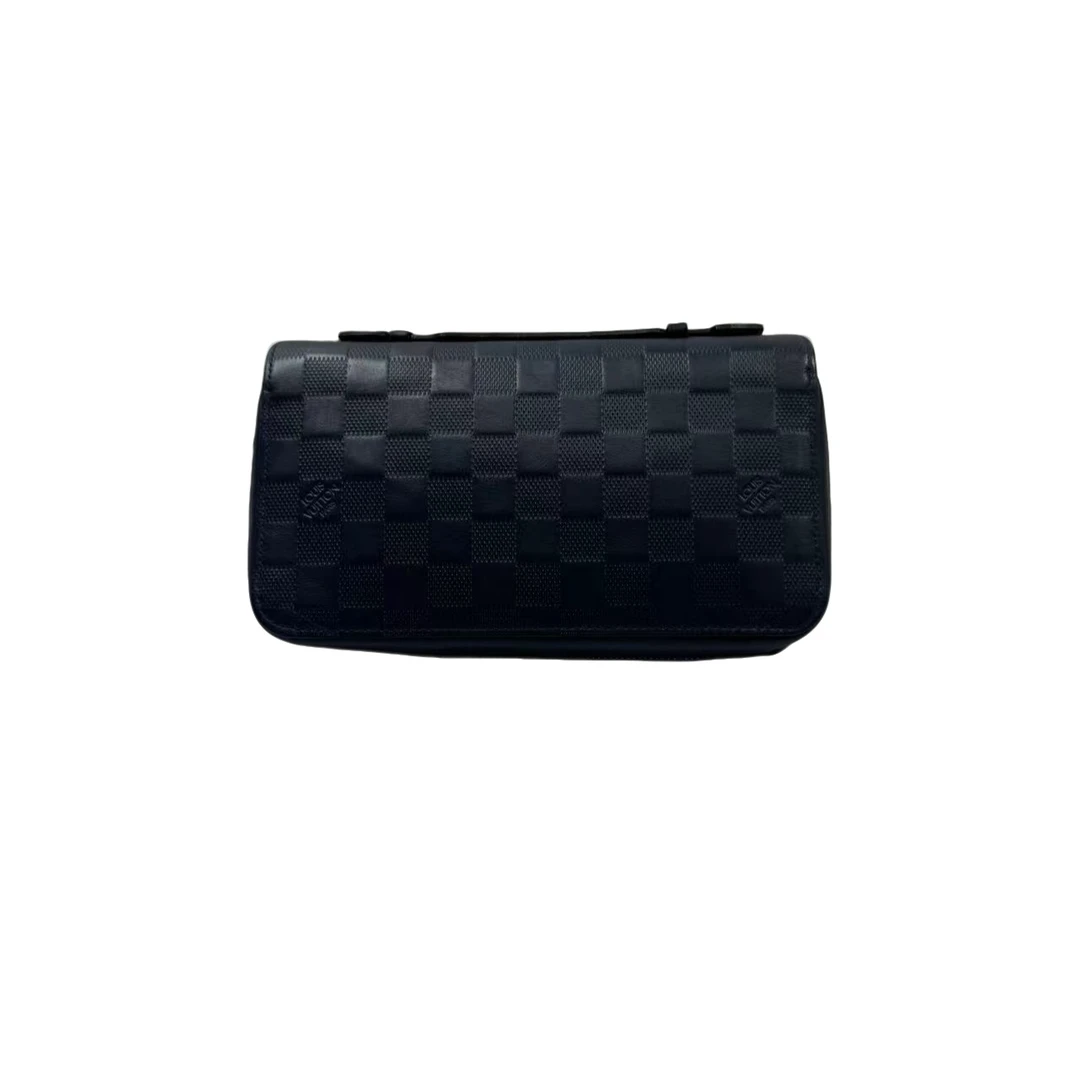 99新 LouisVuitton/路易威登 男包奢侈品98新棋盘格长款钱包/0490