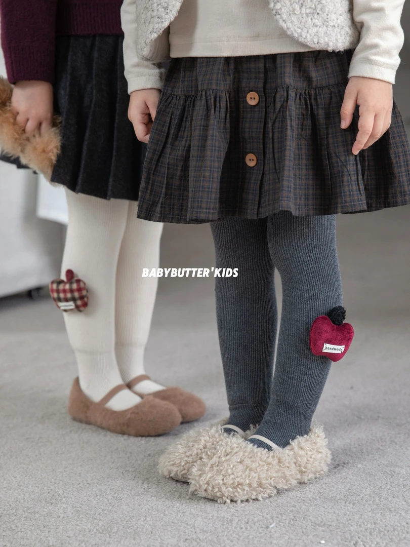 【加绒加厚】女童小苹果细纹连裤袜新年冬精梳棉儿童连脚外穿打底袜