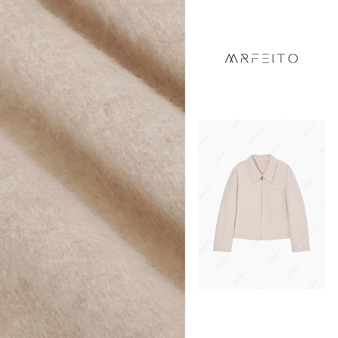 MRFEITO【栀子夭夭】法式纯色百搭口袋休闲翻领外套H87W01Q27683