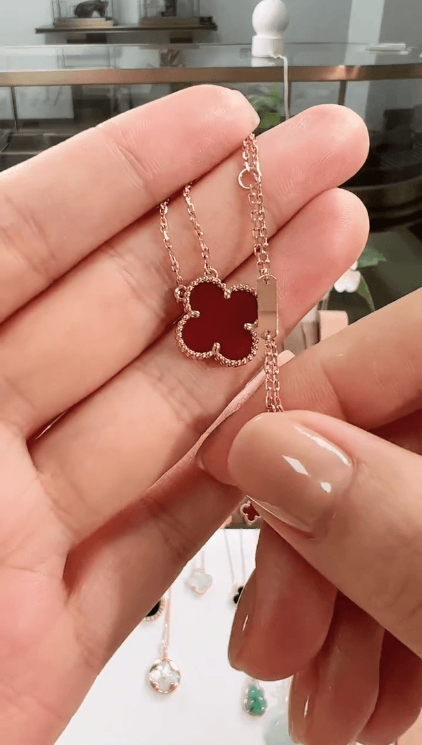 【闪购商品】玛瑙/玉髓吊坠(不含链)18K金镶嵌15红玛瑙项链