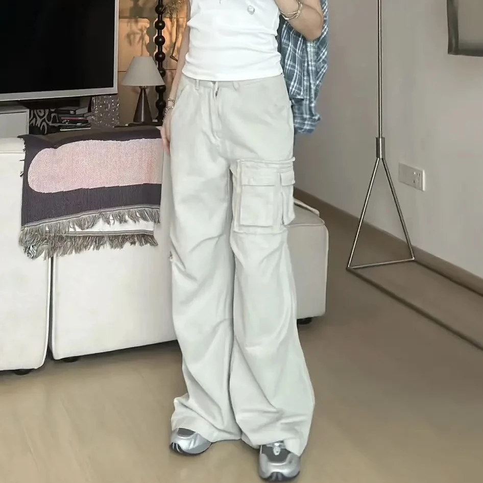 椰子美式辣妹复古感直筒宽松休闲阔腿裤