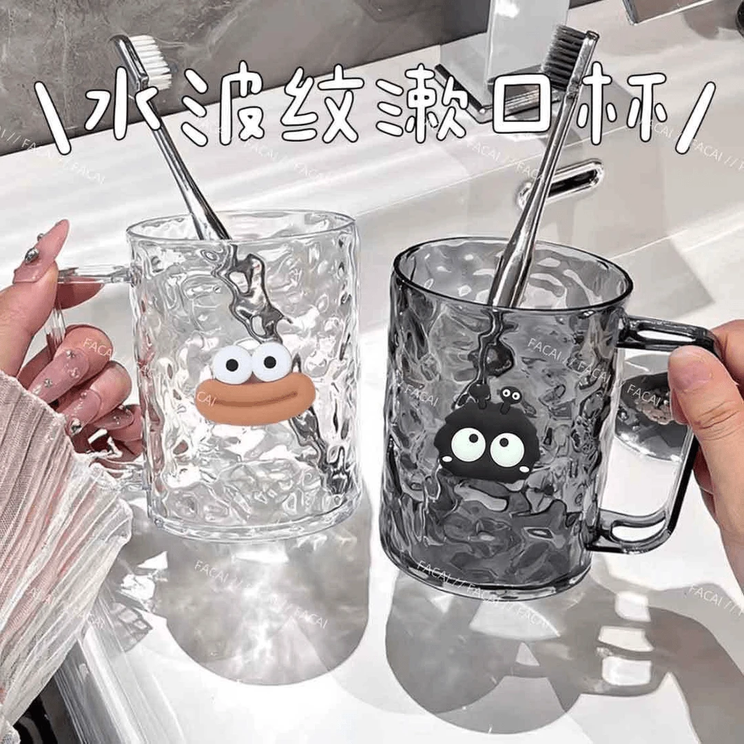 高颜值刷牙杯漱口杯ins高档洗漱轻奢情侣二件套牙刷家用杯子透明