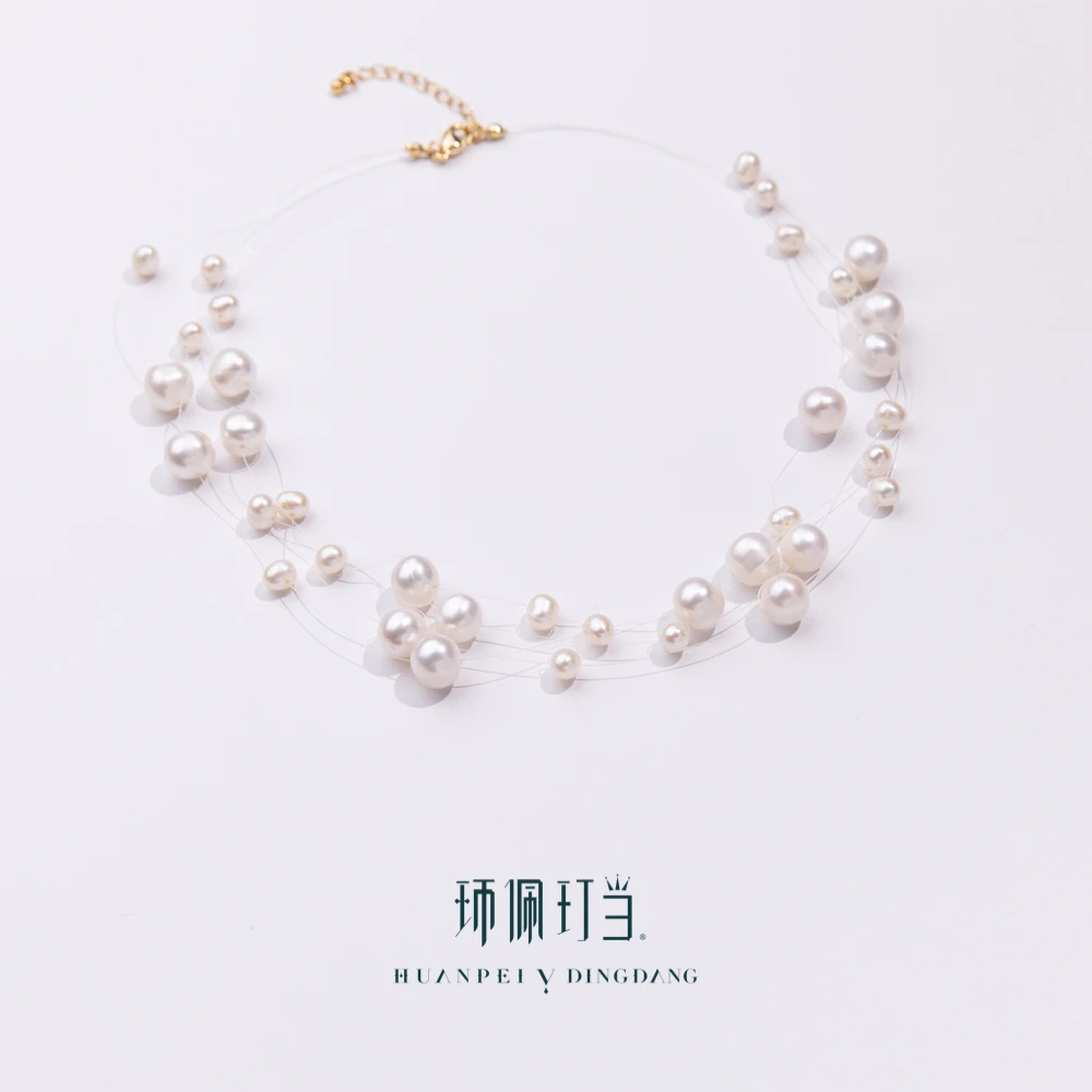 【环佩玎当旗舰店】满天星光轻奢多层强光微微瑕淡水无核珍珠项链