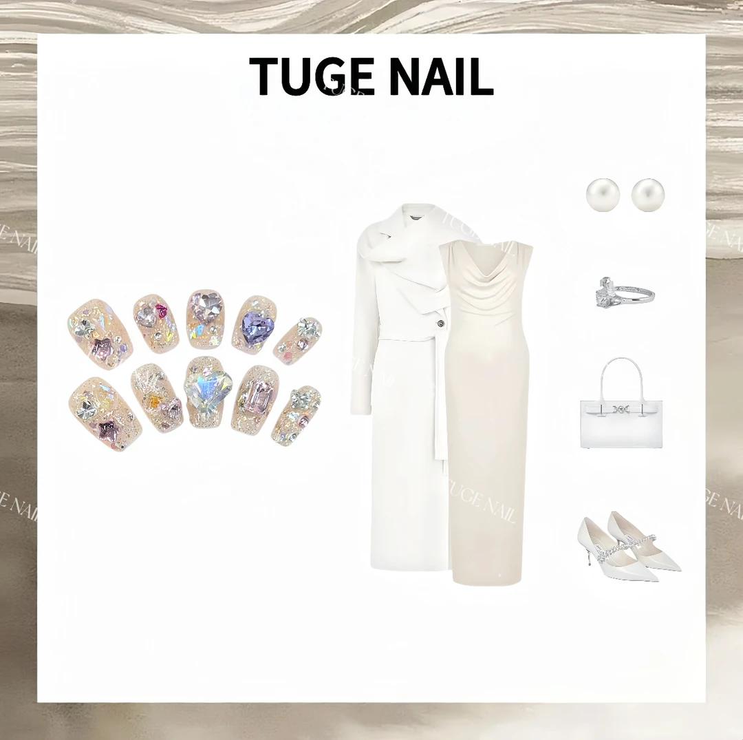 TugeNail“月光宝盒”复古极简满钻小众设计师美甲TG1190