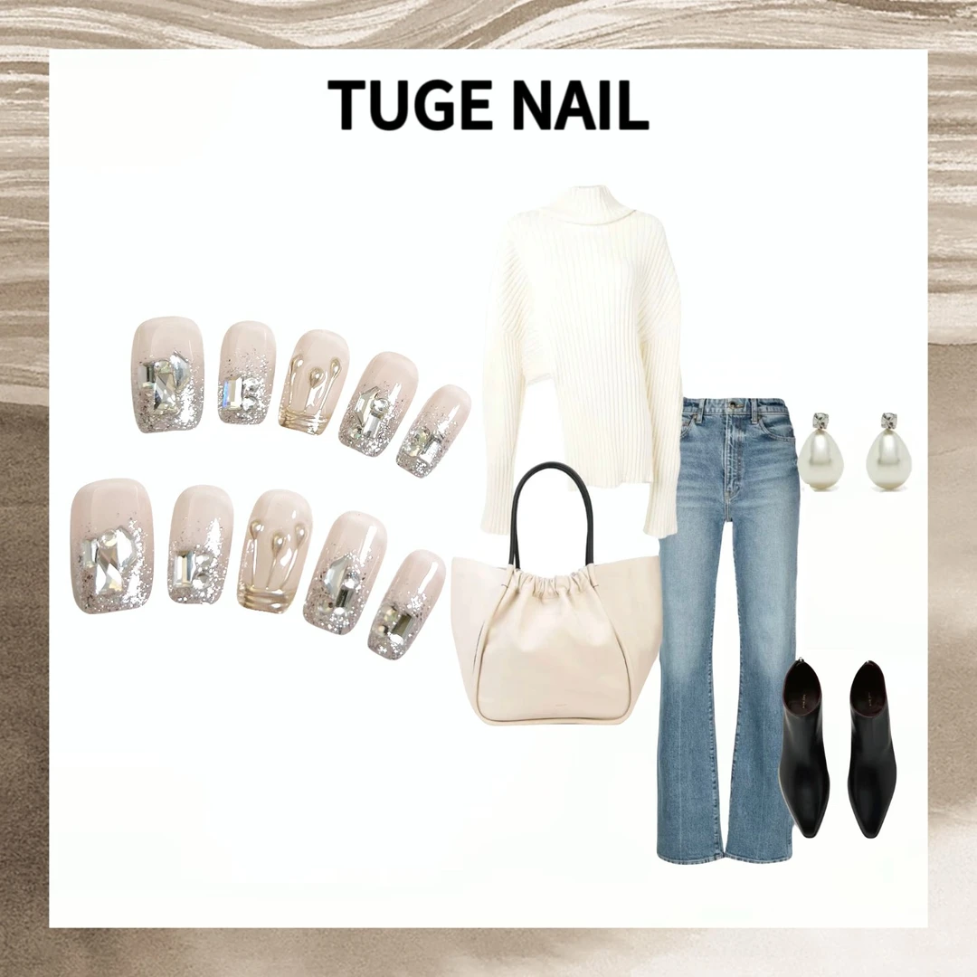 TugeNail“冰透琉璃”秋冬季穿搭高级感复古极简小众设计师TGXX